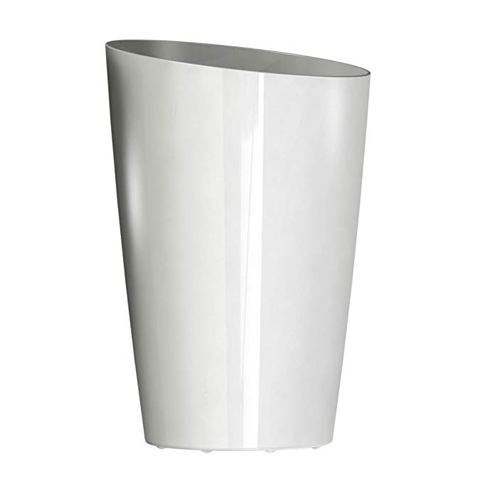 DCN Plastic Round Tall Planter, 13-Inch, White