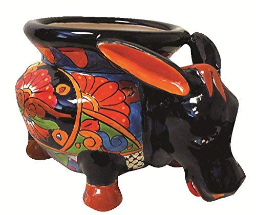 TALAVERA BURRO PLANTER (BLUE)