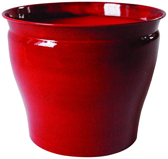 Robert Allen MPT01981 Avery Classic Ironstone Metal Planter Flower Pot, 16