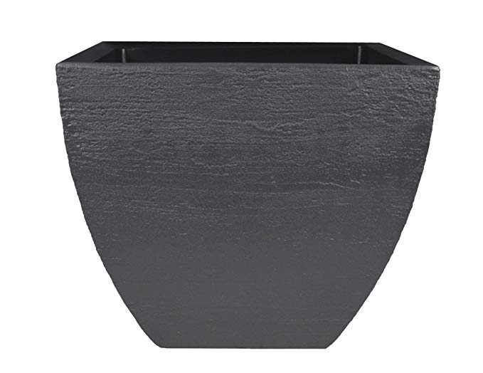 Tusco Products MSQ16SL Modern Square Garden Planter, 16-Inch, Slate