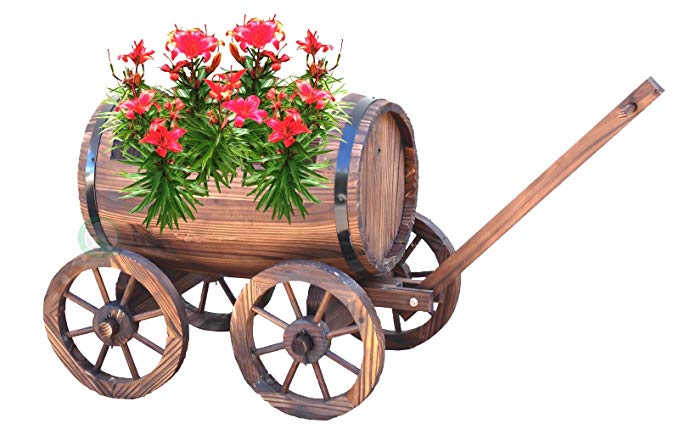 Large Barrel Wagon Planter