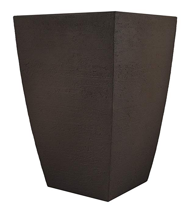 Tusco Products MSQT19ES Modern Square Garden Planter, 19-Inch, Espresso