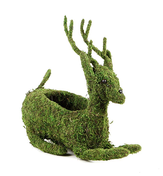 SuperMoss (55402) Moss Reindeer Planter, Fresh Green, 6 Drop in