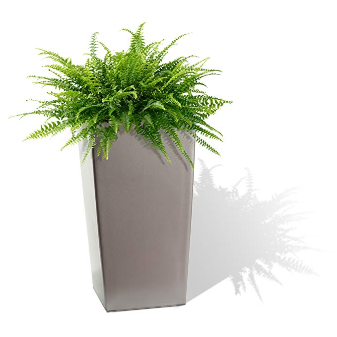 Algreen 11204 Self Watering Square Modena Planter, 22-Inch, Matte Granite