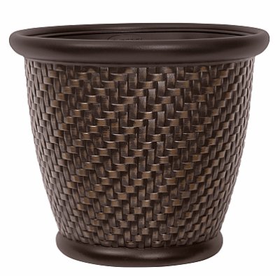 Suncast 1807J4 Wicker Resin Herringbone Planter, 18