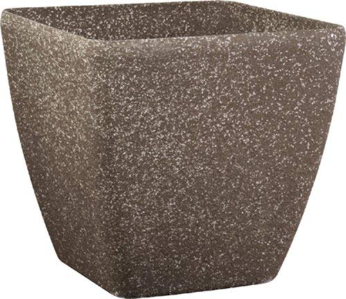 Stone Light SK Series 14 in. Cast Stone Square Planter, Mocha Sandstone, Pack of 4 pcs