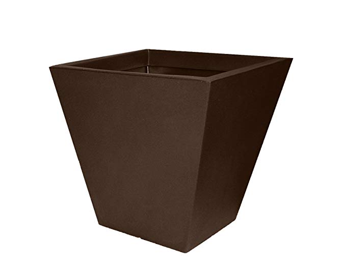 Tusco Products CT18ES Cosmopolitan Square Garden Planter, 18 by 18-Inch, Espresso