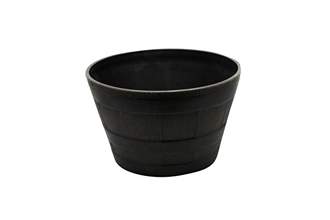 Alpine 18-Inch Barrel Planter, Small, Bronze