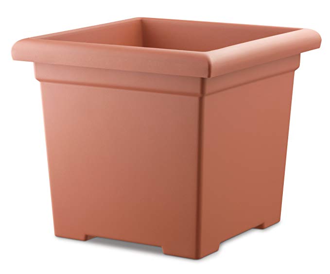 Akro Mils ROS15500E35 Accent Square Planter, Clay Color, 15-1/2-Inch