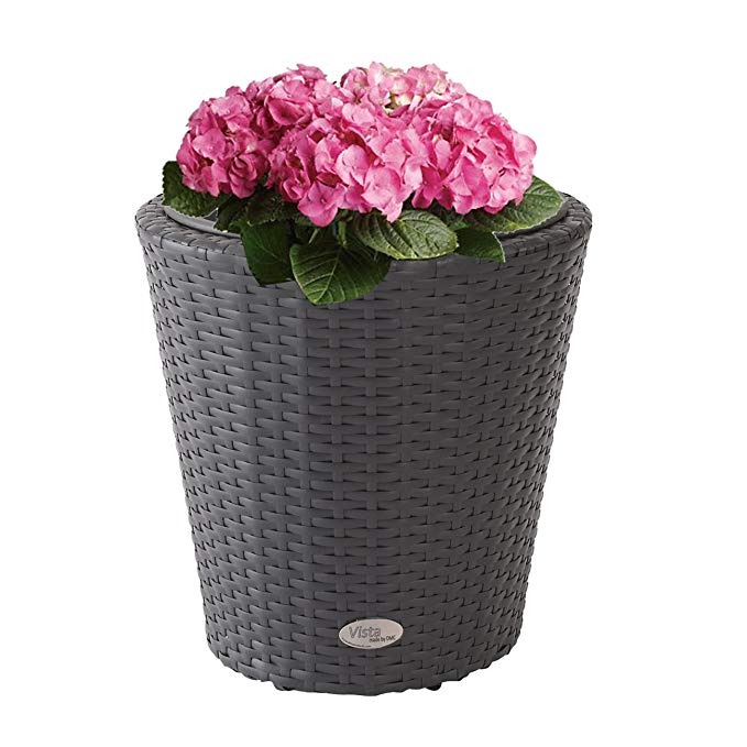 DMC Products 78386 15-Inch Vista Round Resin Wicker Planter