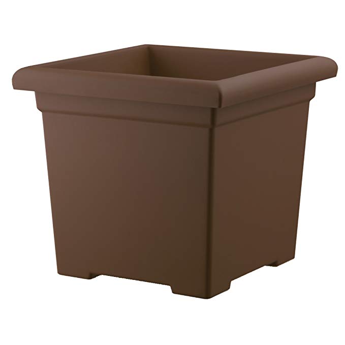 Akro-Mils ROS15500E21 Accent Square Planter, Chocolate, 15-1/2-Inch