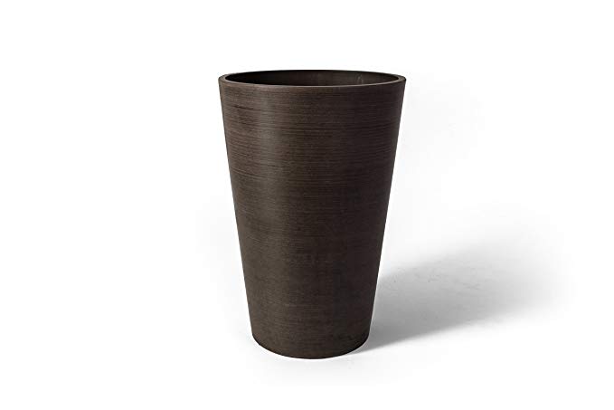 Algreen Valencia Round Planter Pot, 12.25 by 18-Inch, Textured Brown