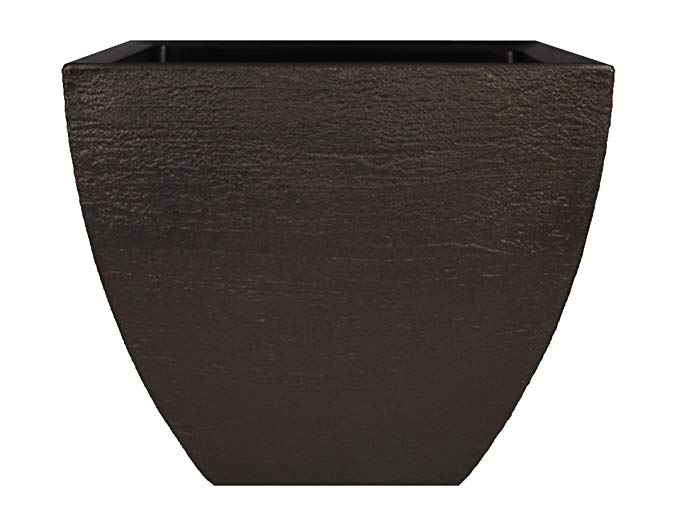 Tusco Products MSQ16ES Modern Square Garden Planter, 16-Inch, Espresso