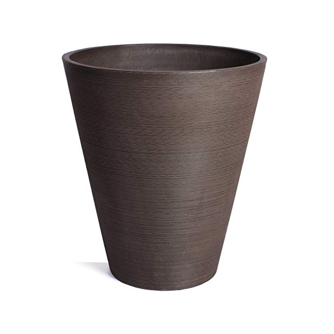 Veradek Kobo Round Pot Planter, 22-Inch Height by 19.5-Inch Diameter, Espresso (KV22E)