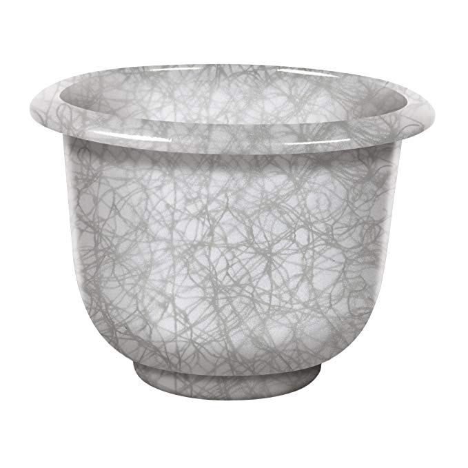 Round Moonstone Planter, White, 14-Inch