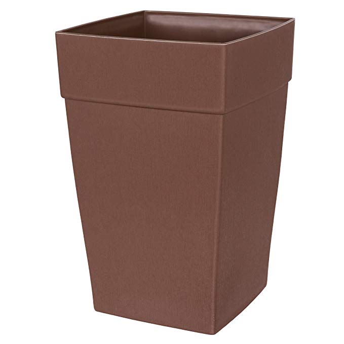 DCN Plastic 3512-11 Harmony Tall Planter, Brown