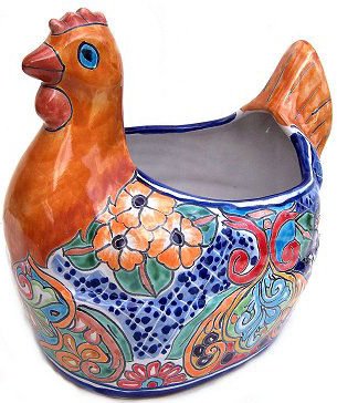 Multicolor Chicken Talavera Ceramic Planter