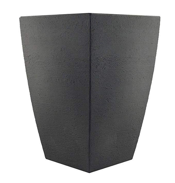 Tusco Products MSQT19SL Modern Square Garden Planter, 19-Inch, Slate