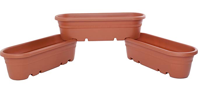 Bloem MM21-46 3-Pack Milano Modular Planters, 21-Inch, Terra Cotta