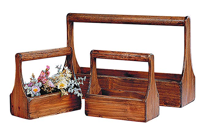 Creative Co-Op Decorative Wood Planter Basket Set