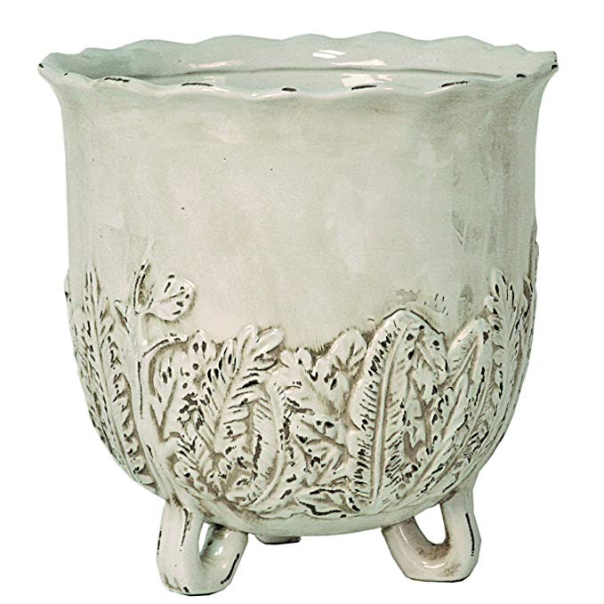 Selectives Lovely Ceramic Planter, 10-Inch, Ivory