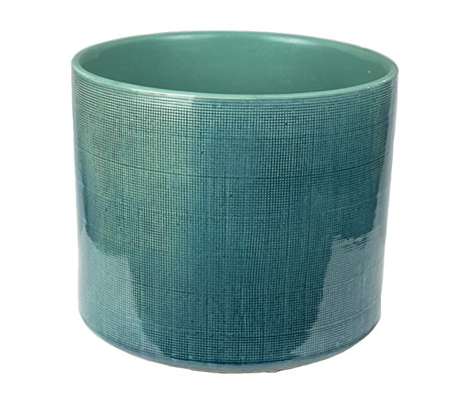 Sagebrook Home 12360-07 Ceramic Flower Pot, Teal Ceramic, 9 x 9 x 7.75 Inches