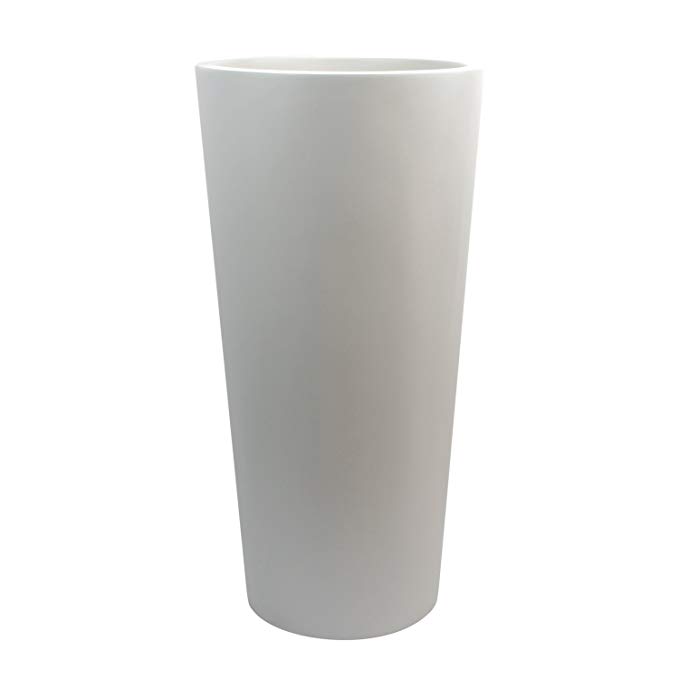 Sonoma Tall Round Cylinder Fiberglass Planter, White, 7 Inch