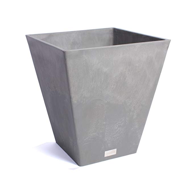Veradek Nobleton Planter, 18-Inch Height by 16-Inch Width by 16-Inch Length, Charcoal (NBV18C)