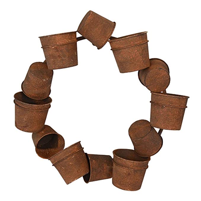 RCS Gifts Rusty Pot Wreath Planter