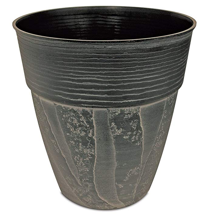 Listo Avino Tall Zebra Planter, 15-Inch, Oxidized Black