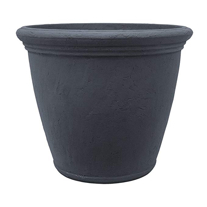 Garden by Artech 24in. Resin Barcelona Planter in Charcoal