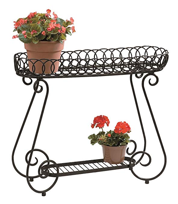 Deer Park PL107-BLK Oval Ring Planter, Black