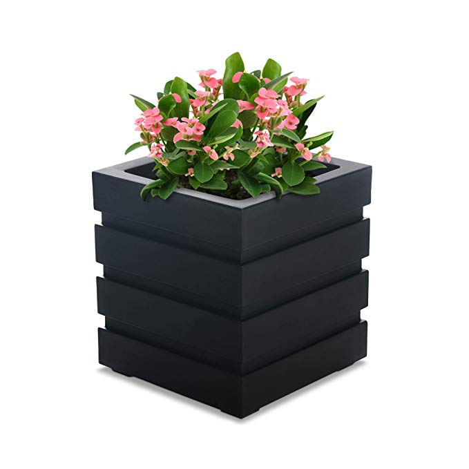 Mayne Inc Freeport Patio Planter, 18 by 18-Inch, Black