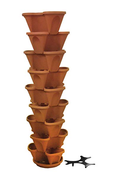 Nancy Jane's Stacking Planter, 12-Inch, Terracotta, 9-Pack