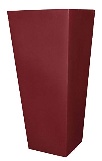 Tusco Products CTU26OB Cosmopolitan Tall Square Garden Planter, 26-Inch, Oxblood