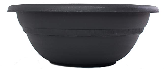 Bloem MB1517-00 Milano Planter Bowl, 17-Inch, Black