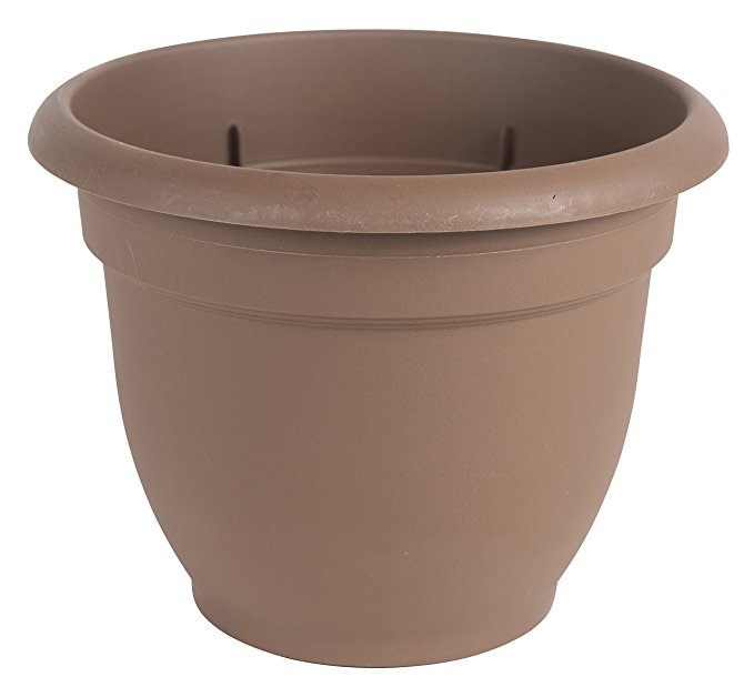 Fiskars 20 Inch Ariana Planter with Self-Watering Grid, Chocolate