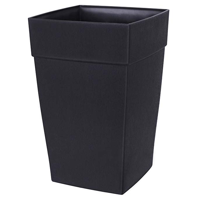DCN Plastic N351236 Harmony Tall Planter, Black, 12 by 18-Inch