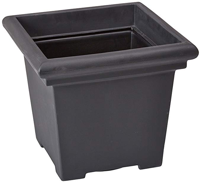 Tusco Products SQ20BK Classic Square Garden Planter, 20-Inch, Black